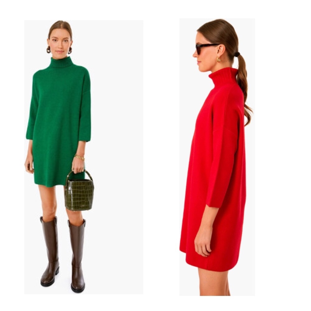 Pomander Place Tuckernuck Women's Red Vivianne Dress Turtleneck Mini MSRP $128 - Picture 3 of 16